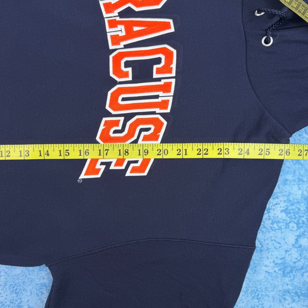 Champion Syracuse University Hoodie Navy Blue Mens Medium Sweatshirt NCAA - Picture 6 of 9